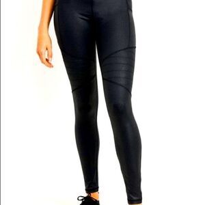 High Waist Foil Moto Leggings